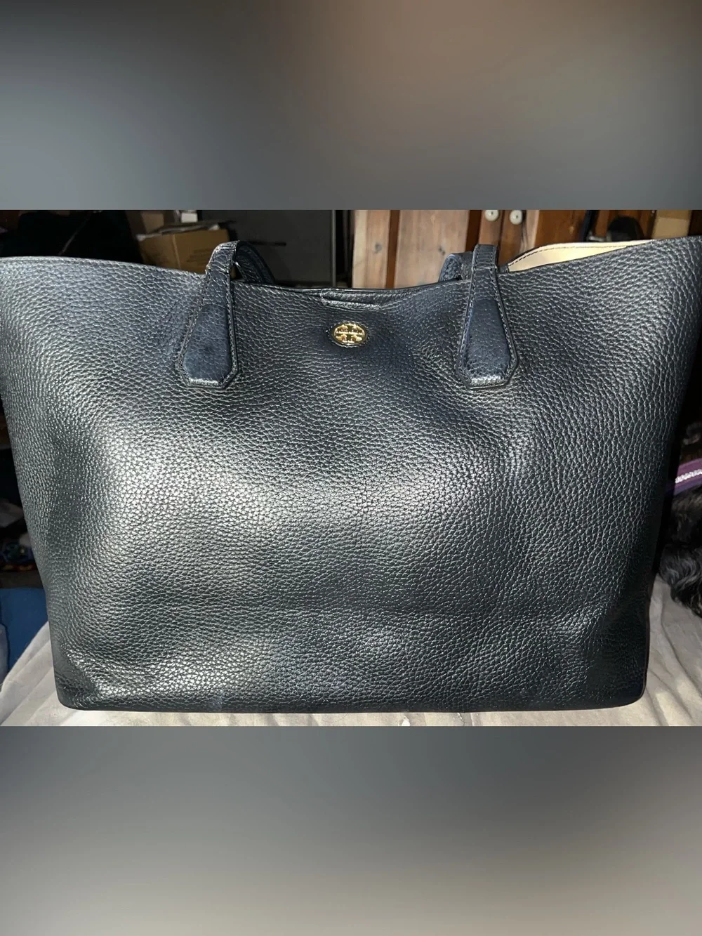 Tory Burch Black Perry Leather Tote Bag